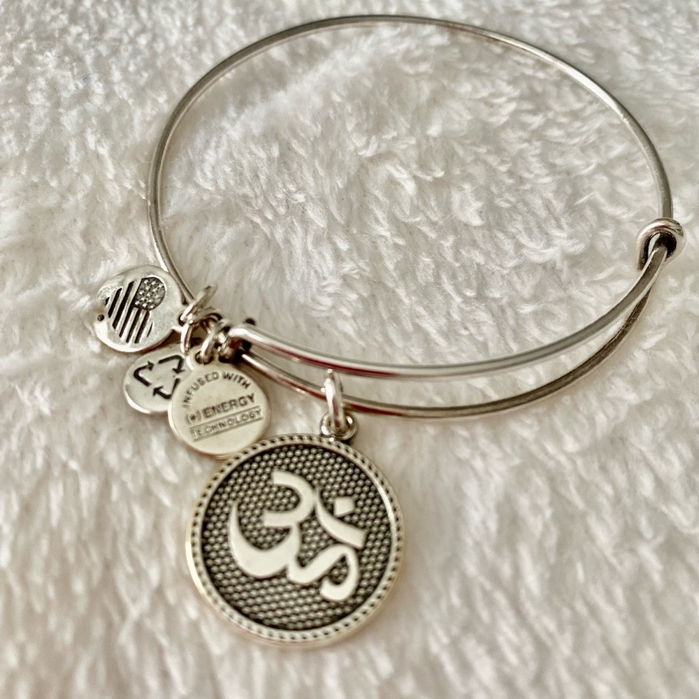 ALEX AND ANI silver bangle bracelet with charm